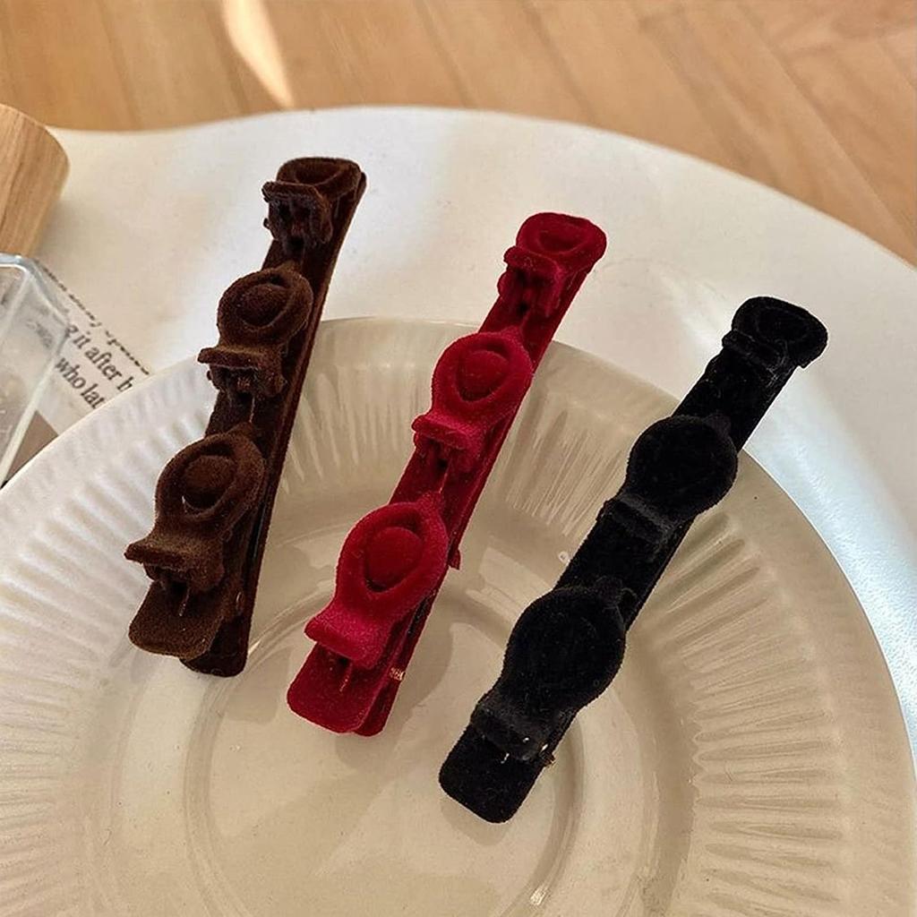 Flocking Hair Clips Hairpins for Women Fashion Handmade Geometric Braided Barrettes Headwear Girls Sweet Hairpins Hair Accessory