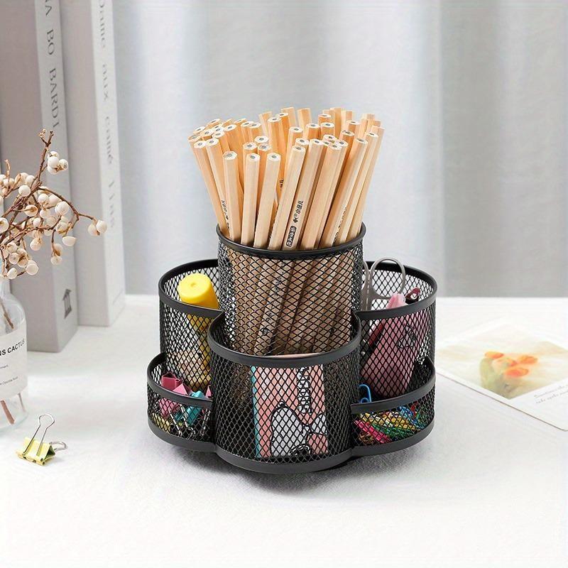 Metal Rotating Pen Holder Decoration Pen Holder Makeup Brush Storage Bucket Desktop Multifunctional Creative Pen Holder