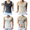 Herren Sport Weste Rundhals Ärmellos Slim Fit Elastische Einfarbig Tank Tops Gerippte Übung Fitness Tops