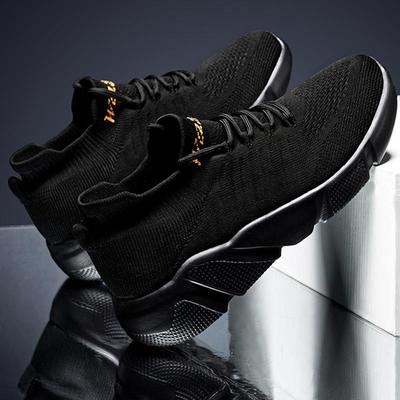 Atmungsaktive Turnschuhe für Herren, Laufschuhe für Herren und Damen, ultraleicht, hohe elastische Socken, Schuhe für Tennis, Sport, schwarze Schuhe