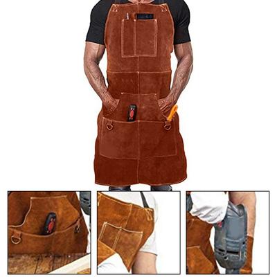 Heat And Flame Resistant Apron Heavy Duty Apron Leather Welding Apron