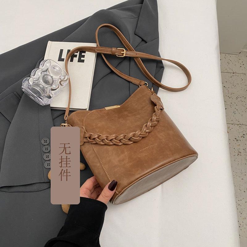 Bag Ladies Retro Design New High-end Texture Versatile Messenger Bag Portable Bucket Bag