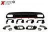 XVIP Red Glossy Black Rear Diffuser With Exhaust Pipe For Mercedes Benz A-Class W176 A200 A45 AMG 2013-18 Bumper Car Accessories