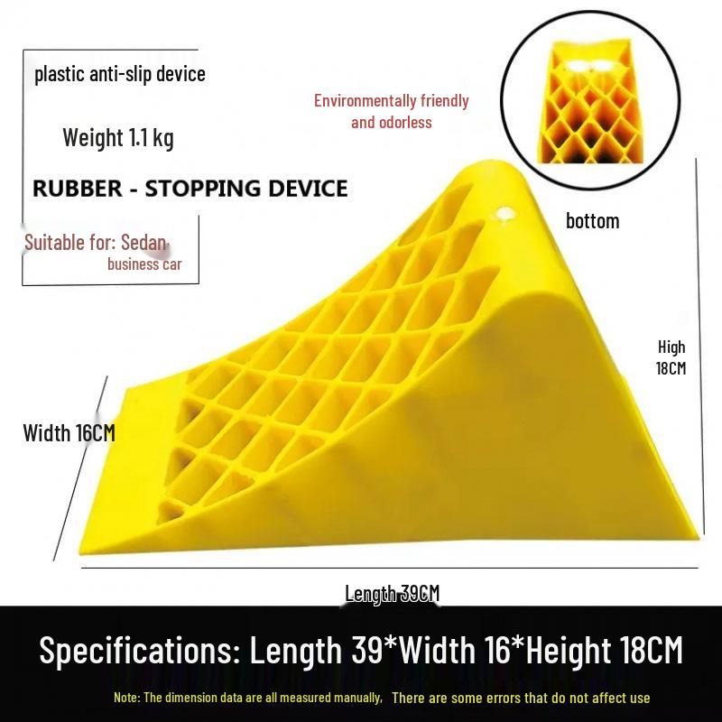 Portable Non-slip Triangle Wheel Chock - Rubber Car and Van Anti-roll Stopper