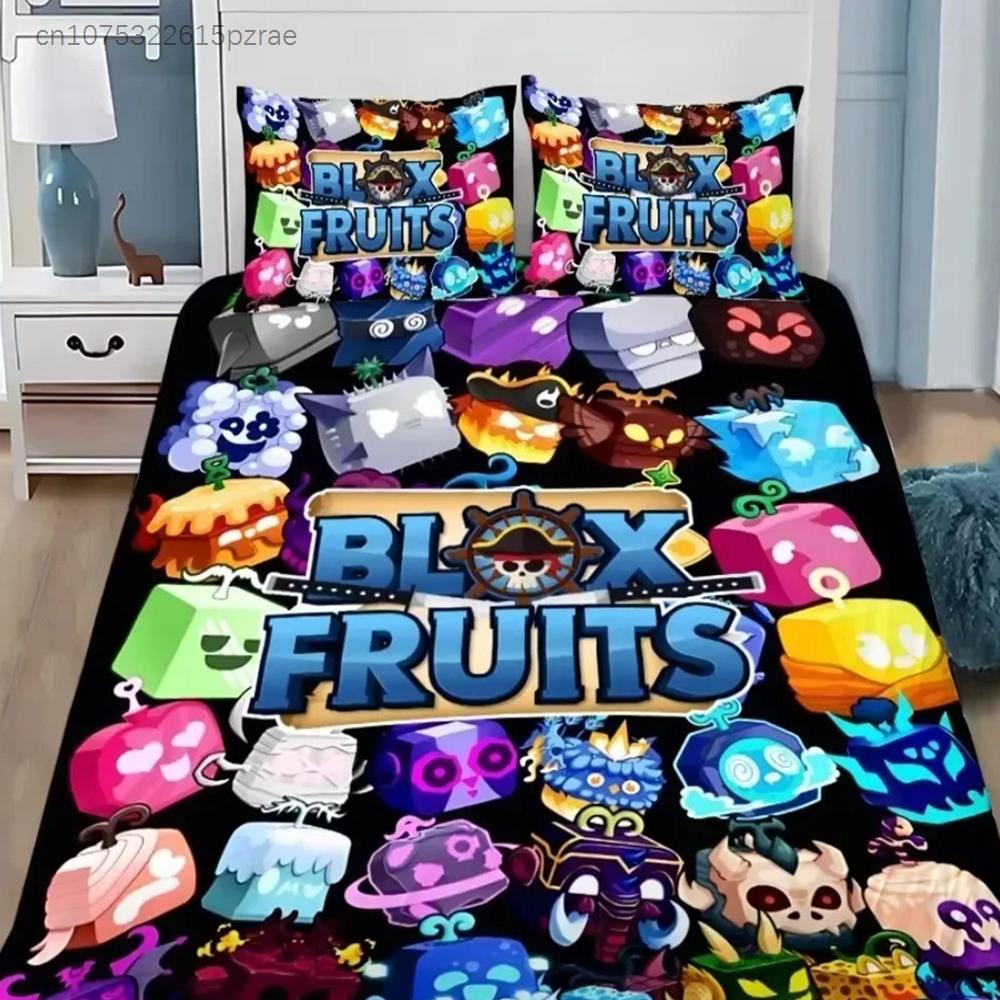 B-Blox F-Fruits Game Bedding Set 3D Cartoon Duvet Cover Set Soft Skin-Friendly Single Double King Size For Kids Birthday Gift