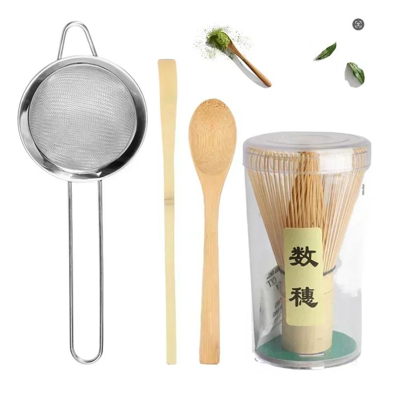 1/4 Stück Bambus-Teequirl Matcha Punkt Grüner Tee Pulver Gerät Passendes Werkzeug Japanisches Matcha Bürstenwerkzeug Küchen-Bar-Zubehör