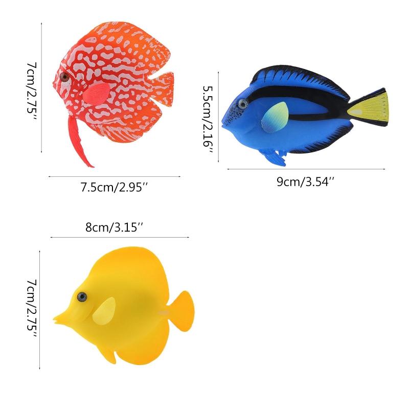 Artificial Moving Fish Floating Silicone Fish with Suction Cup Fishing Line Lifelike Aquarium Decorations for Fish for T