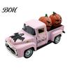 Decorazione per la Casa Fattoria Autunnale, Statuetta in Lega di Pick-up di Halloween, Statua di Auto d'Epoca con Zucca, Ornamento per Veicolo in Miniatura