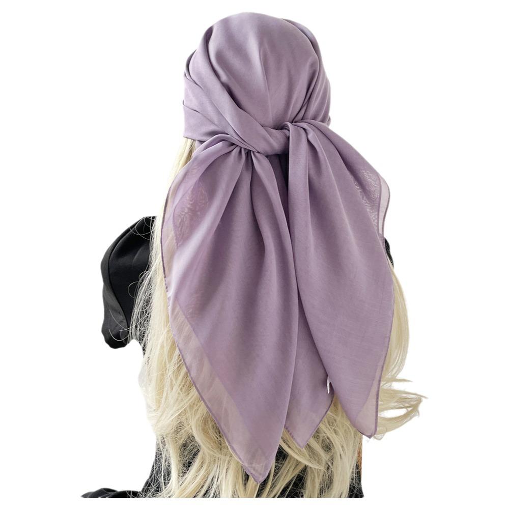 Solid Color Silk Scarves Thin Soft Fabric Bandana Scarf Elegant Square Scarves Head Covering