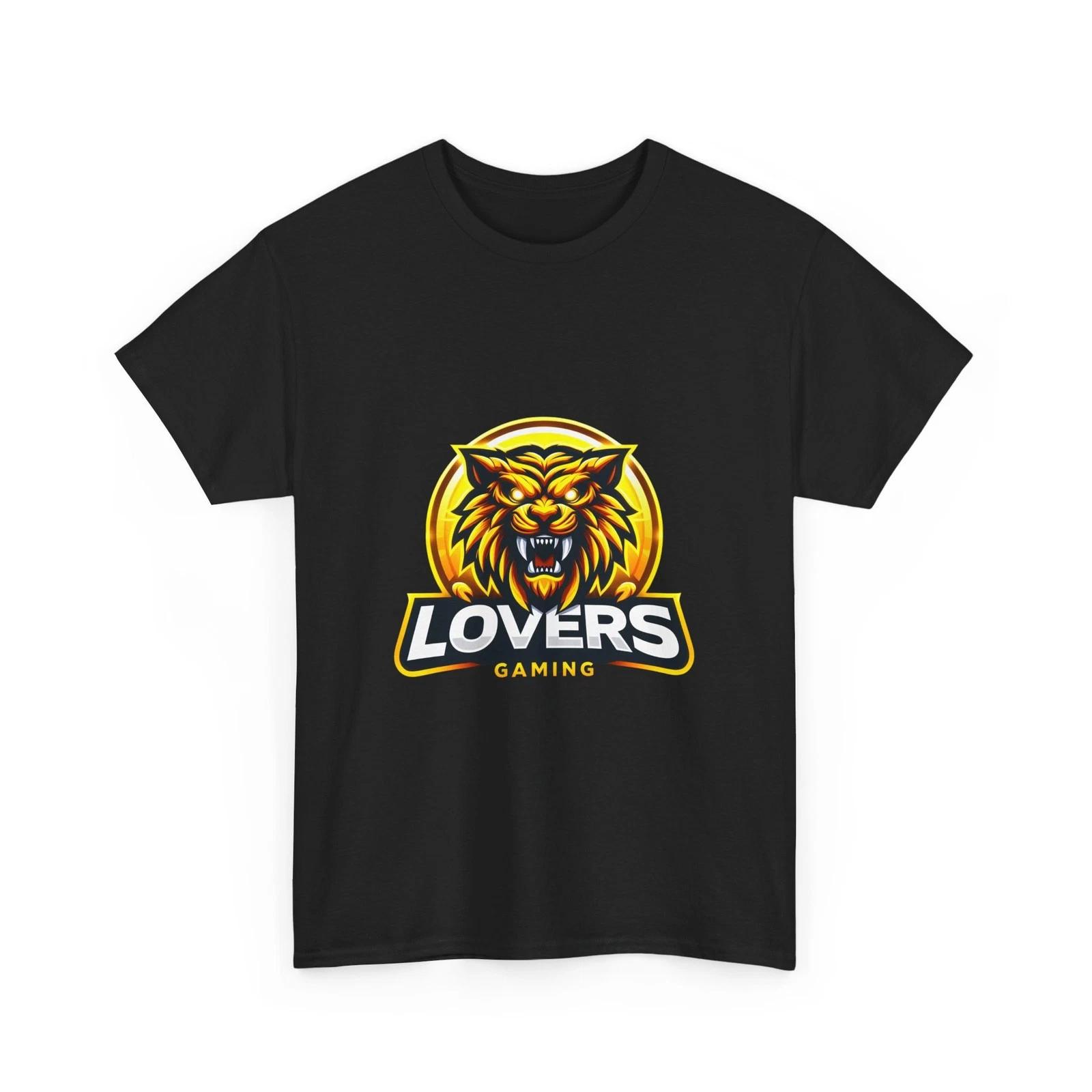 Gaming T-Shirt Roaring Lion Lovers Gaming Tee Esports Logo Yellow Lion S