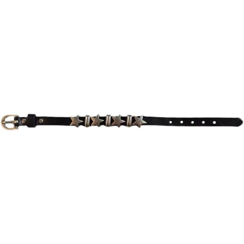 Vintage Stern Leder Uhrenarmband Armband für Damen Süß Cool Charm Mode Verstellbares Armband Halloween Schmuck Geschenk