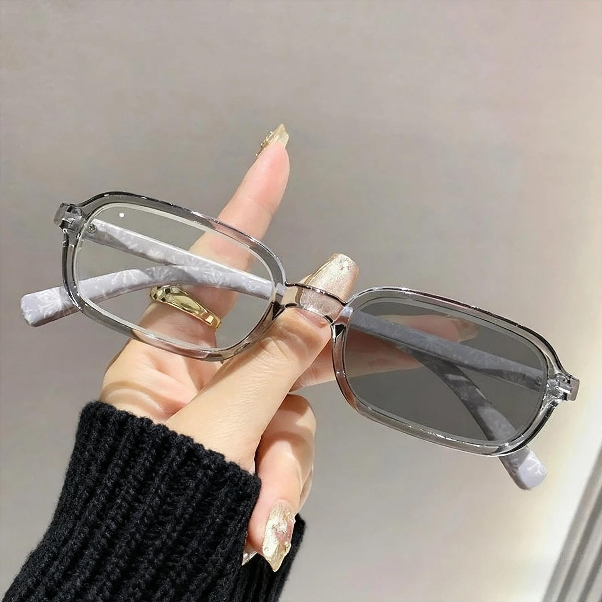 

Чоловічі та жіночі фотохромні окуляри для міопії Модні окуляри для міопії з квадратною оправою Високочіткі окуляри з захистом від синього світла -1.75