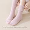 Non-shedding Solid Color Coral Fleece Long Leg Socks for Women, Thick and Warm Padded Women's Socks, Suitable for Autumn and Winter, Sleep Socks.