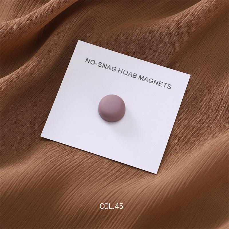 New 54color Matte Silk Scarf Hijab Magnet Brooch Strong Magnetic Buttons Round Shawl Dual-use Collar Clip Cufflinks