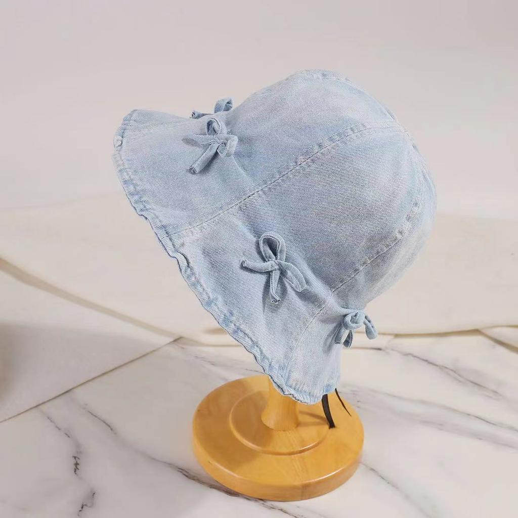 Cute Bow Retro Fisherman's Hat Sunshade Foldable Sunscreen Hat