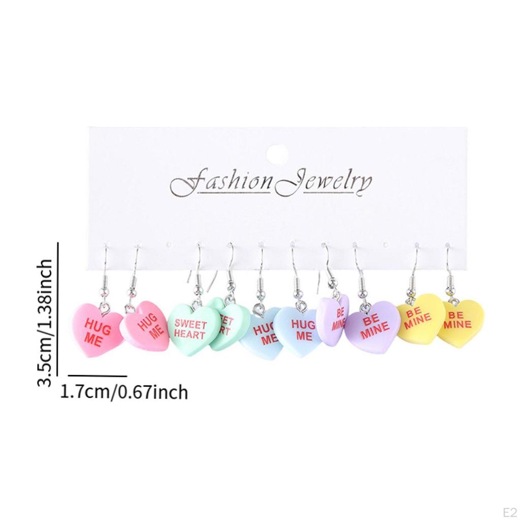 Valentine's Day Earrings Set Heart Dangle Decorative Valentine’S Gifts for Girlfriend