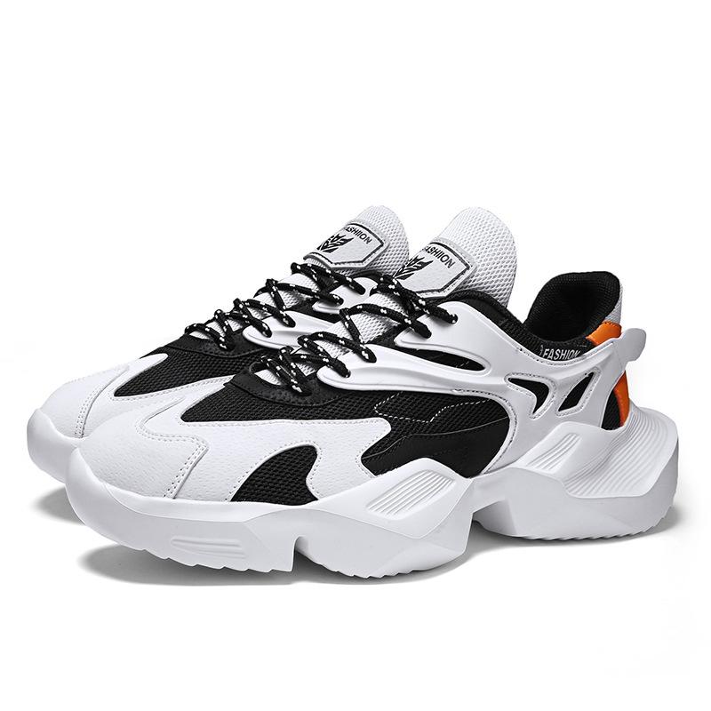 Men's Shoes 2021 Summer Breathable Sports Casual Running Teen Tide Shoes Heightening Black Dad Shoes