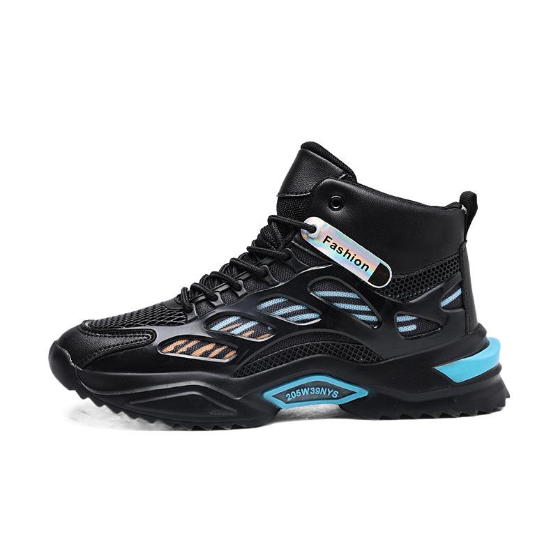 Men's Shoes MD Light-soled Cold Sticky Sneakers Trendy Mesh High-top Dad Shoes Fashion Student Lightweight High-soled Running Shoes
