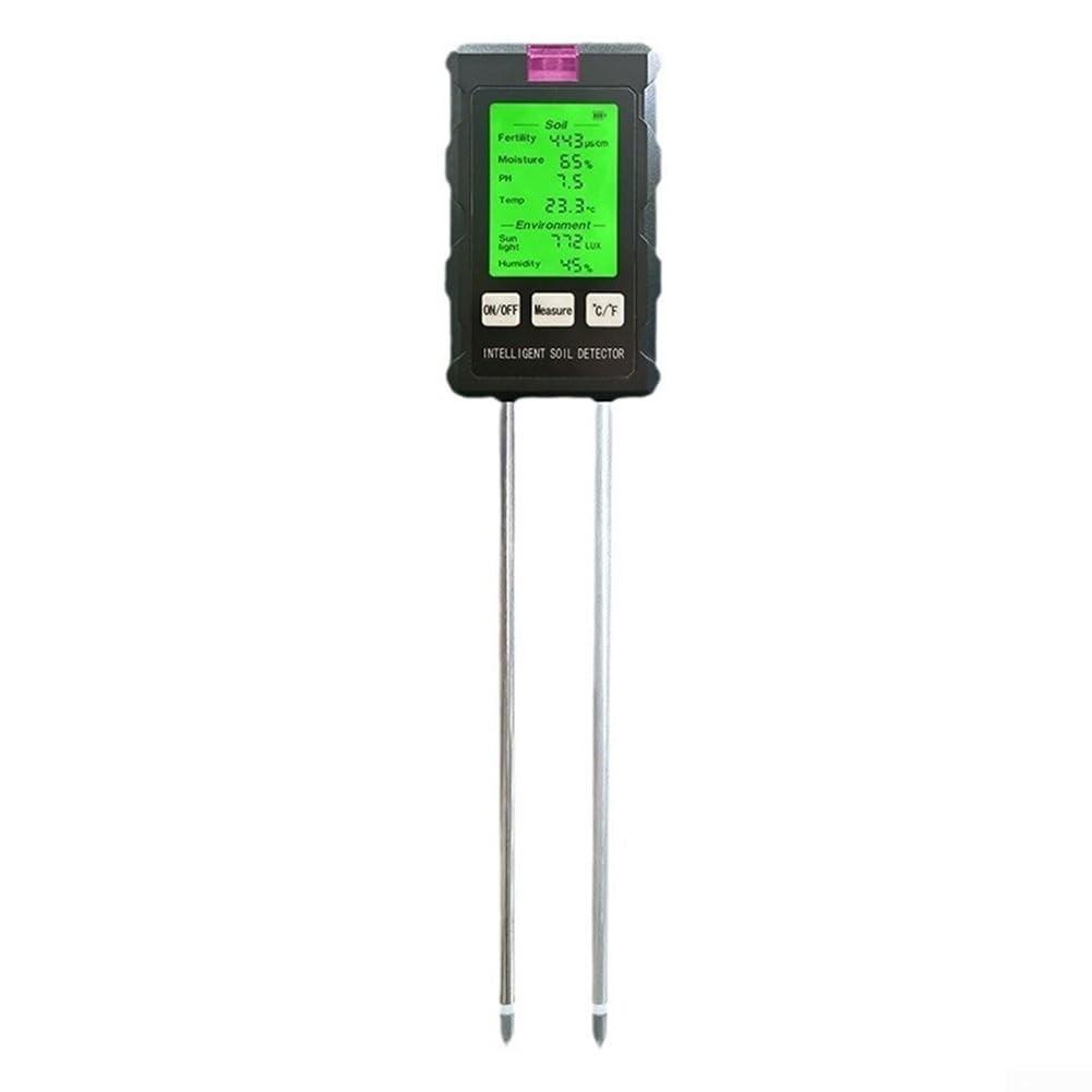 Six-in-one Hygrometer Sunlight PH Meter Temperature Humidity Soil Fertility Garden Plant Flower Moisture Meter Soil Humidity Detector