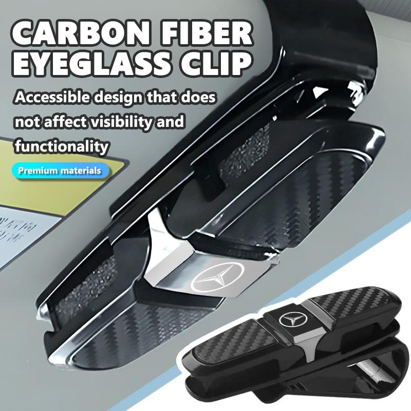 For Benz Car Sunglasses Clip Card Ticket Holder Carbon Fiber Sunglasses Clip Accessories Exclusive AMG W124 W203 W204 SPRINTER V GH1