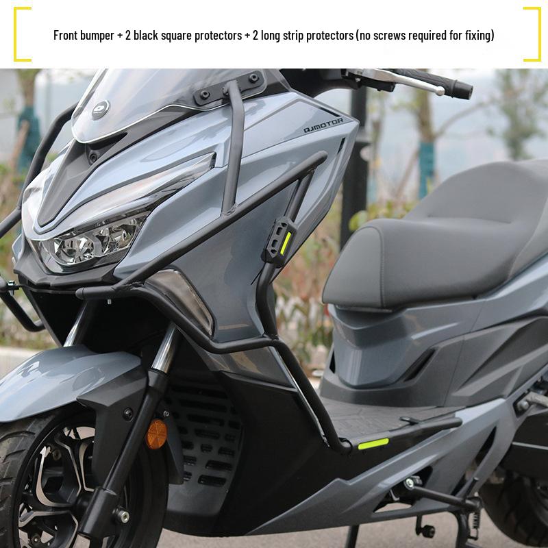 QJ250 Motorcycle Front/Rear Bumpers, Exhaust Guards, and Rear Luggage Rack
