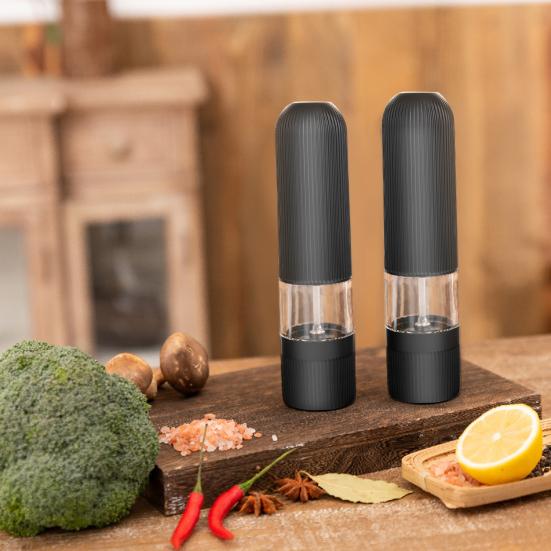 1/2Pcs One Handed Battery Operated Electric Salt Pepper Automatic Refillable Mill Grinder