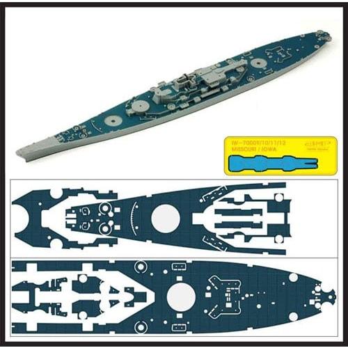 Infini Model 1/700 IW Series US Navy Battleship Missouri Wooden Deck, Deck Blue, with Anchor Chain, for T-Company Photo-Etched Parts, Plastic Model Ki