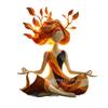 Sculptură Zeiță a Naturii Statuie din Rășină Zeiță a Meditației Decor pentru Casă Figurină Grădină Patio Cadou Artă Mistică Colecționabilă