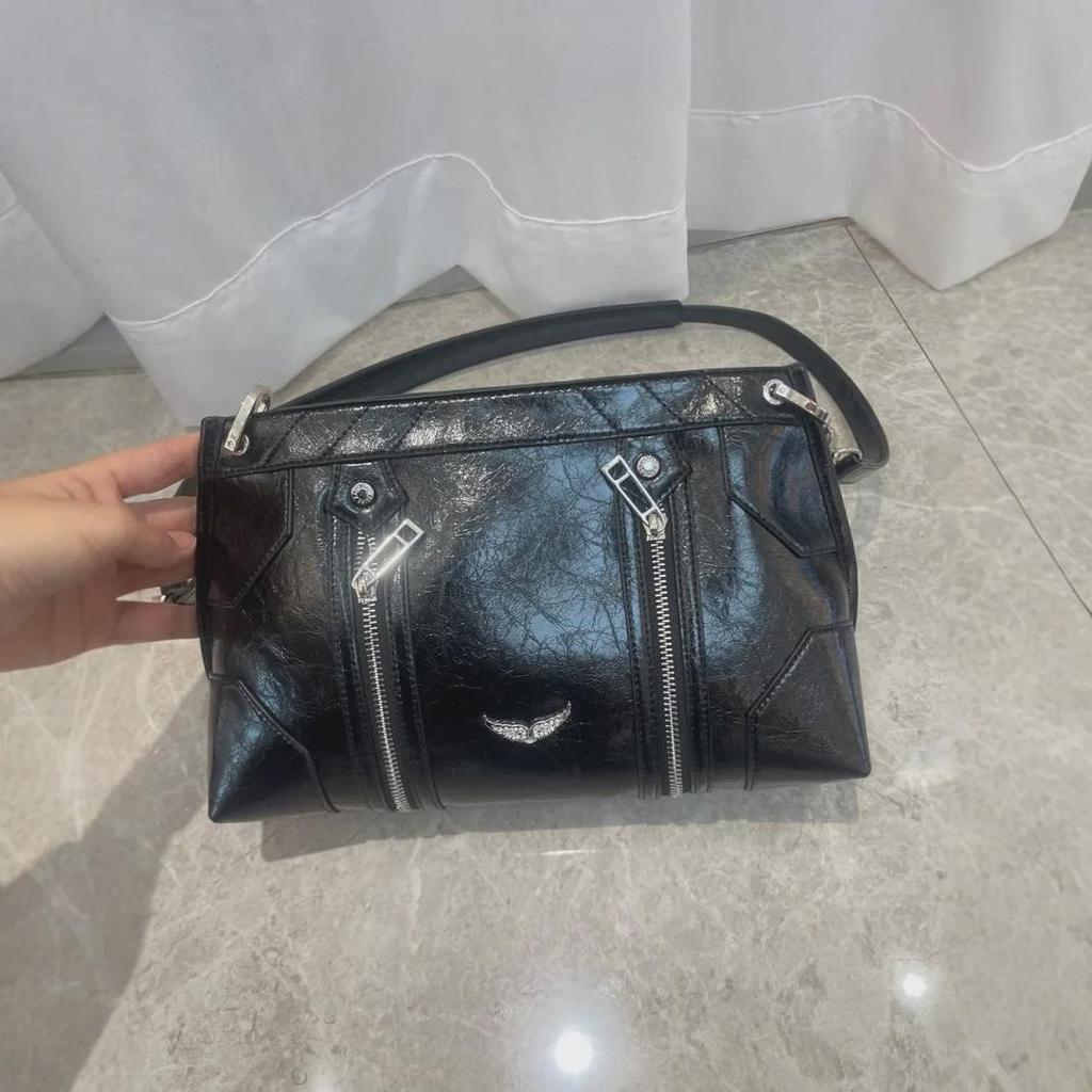 European & American Style Zipper Shoulder Handbag for Commuters