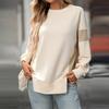 Women's Casual Splicing Long Sleeve Round Neck Sweatshirt