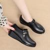Women's Shoes Wedge Spring Genuine Leather Loafers Ladies Casual Round Toe Large Size Mother Women Shoes