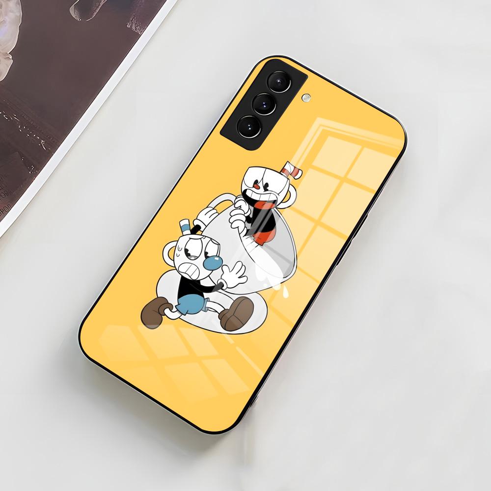 C-Cuphead-tapiz Handyhülle Für Samsung A56 A36 A26 A16 A15 A25 A35 A55 A14 A34 A24 A54 Glas Hülle