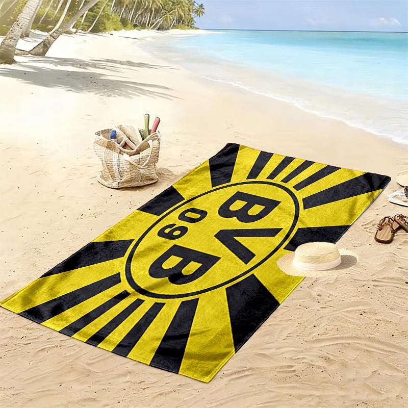 Borussia Dortmund Print Beach Towel, Large Soft Quick Dry Towel for Beach Camping Swimming