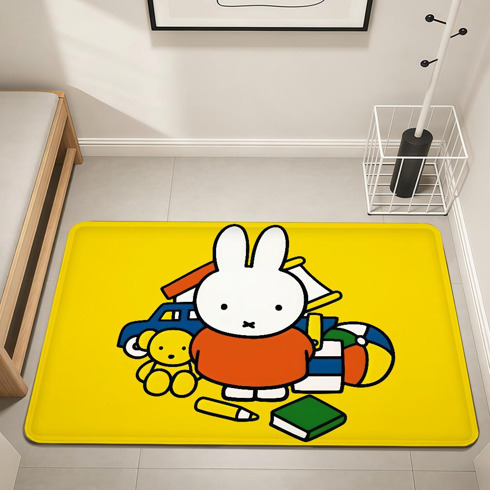 Cartoon Bunny Rabbit kawaii funny M-Miffy Home Bed Rug Kitchen Bath Floormat Hallway Balcony Carpet Entrance Doormat hogar Decor