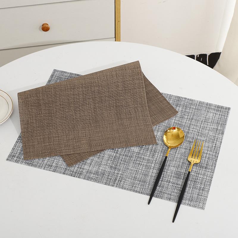 PVC Heat-Resistant Western Table Placemat Washable Dual-Tone Teslin Series Dining Table Cup Mat