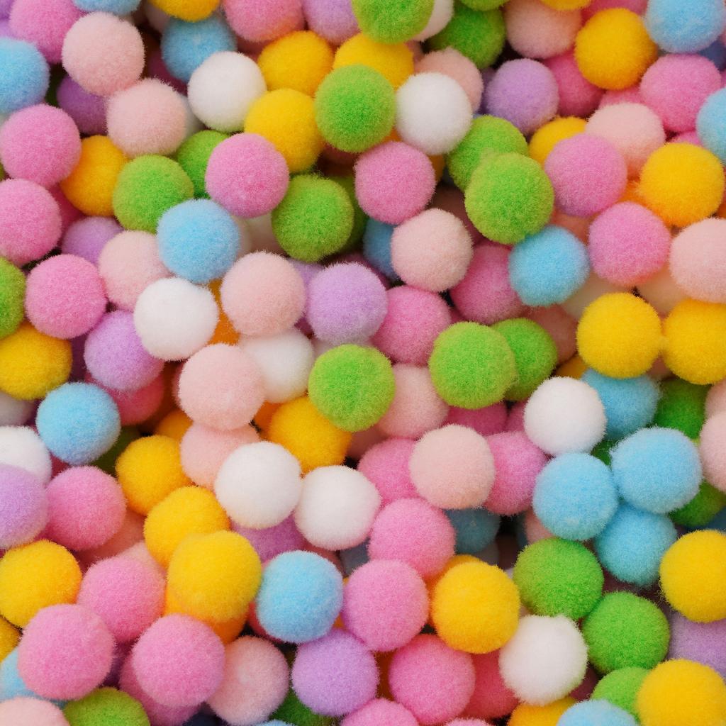 20-200 Stück Bunte Pompon-Plüschbälle Gemischte Farbe Kreatives Kinder-Handarbeitsmaterial Glitzer-Schaumstoffball DIY Bastelbedarf