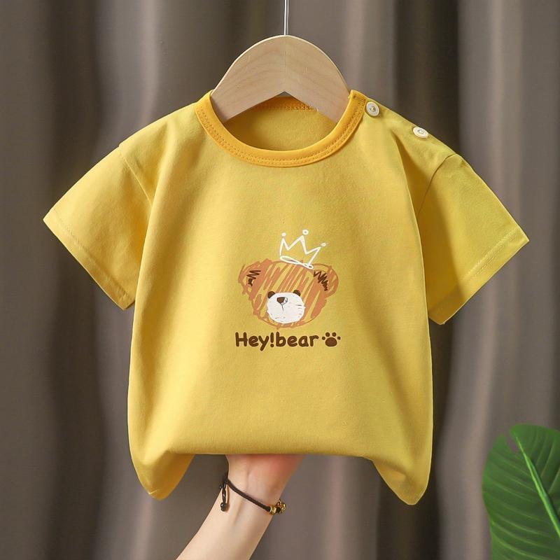 Kids Clothes T-Shirt for Girls Boys Children's Summer Clothing  Cartoon Tops Short Sleeve Breathable Clothes Cotton Baby Tops