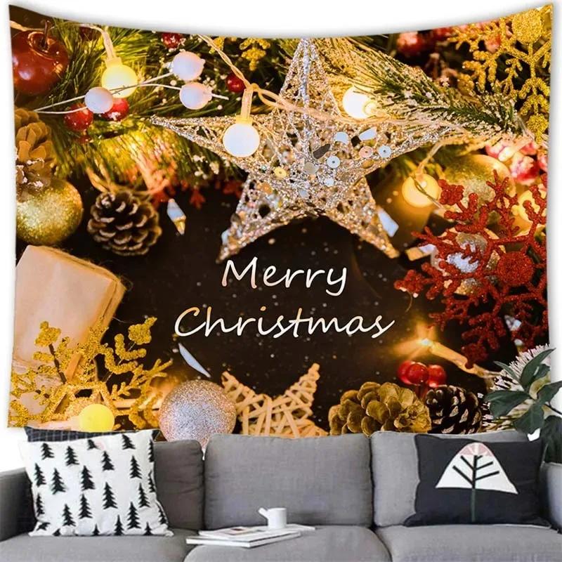 Christmas Theme Tapestry Living Room Bedroom Home Christmas Decoration