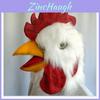 Halloween-Hühnerkopfmaske aus Latex mit Plüschtierkostüm für Cosplay und Partyspaß