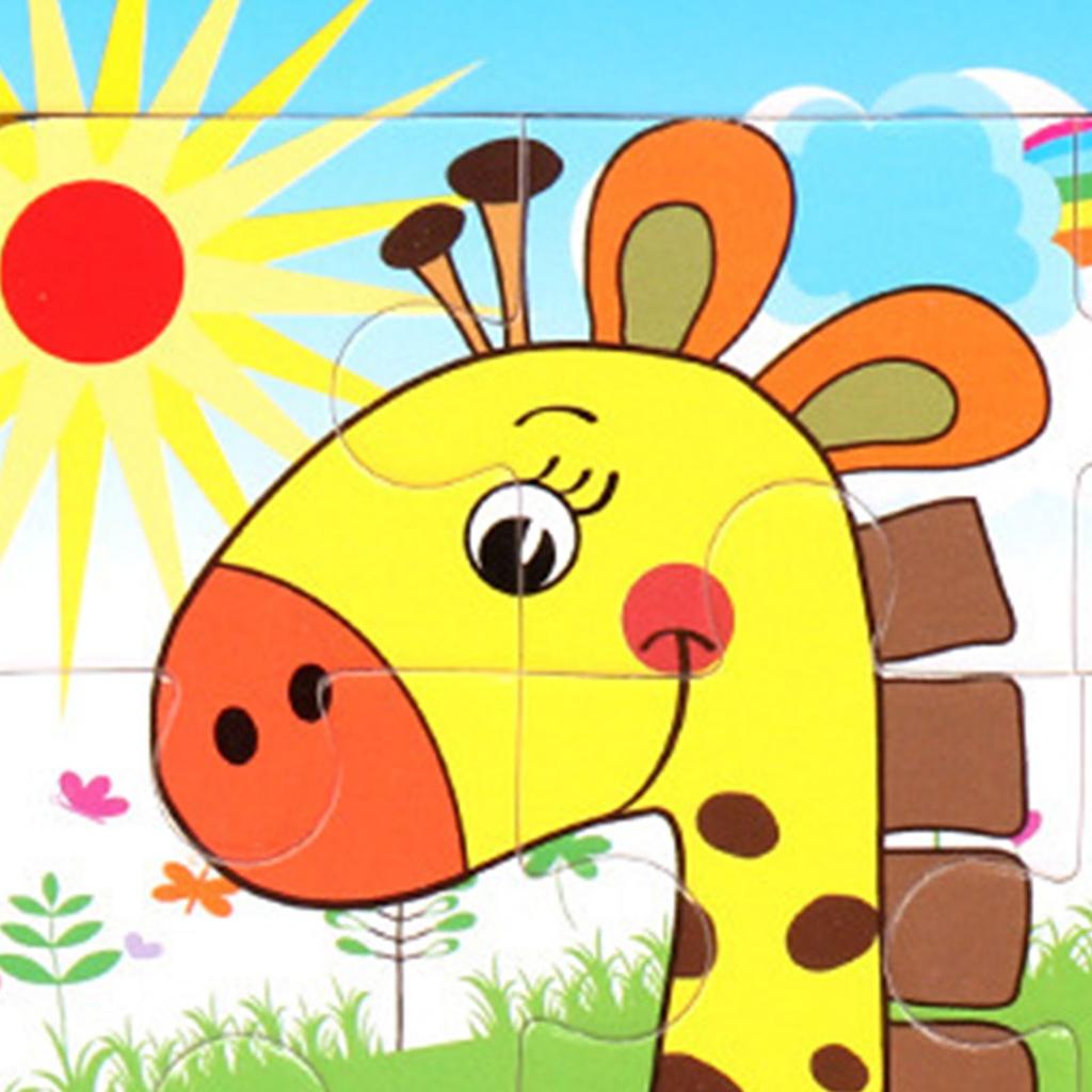 Dřevěné puzzle pro batole Přenosná hračka se zvířátky pro rané vzdělávání pro děti od 3 let