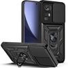 Case for Xiaomi 12 Pro - Black - Rigid - Shockproof - Camera Protection - Integrated Stand