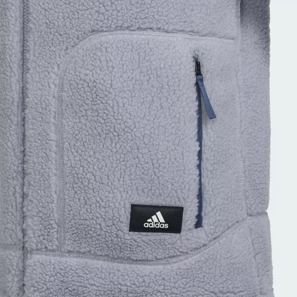 Adidas Logo Print Half-Zip Hooded Long Sleeve Jacket Men Outerwear Blue HR8427
