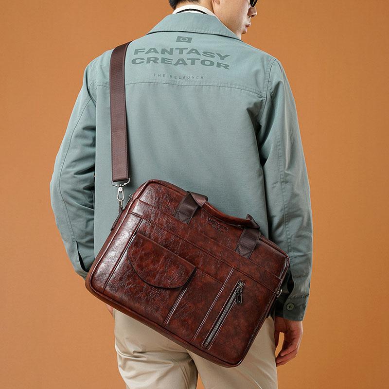Maletín de gran capacidad Retro Pu Bolso de cuero Para hombre Hombro  Diagonal Bolso de ordenador comprar a buen precio — entrega gratuita,  reseñas reales con fotos — Joom