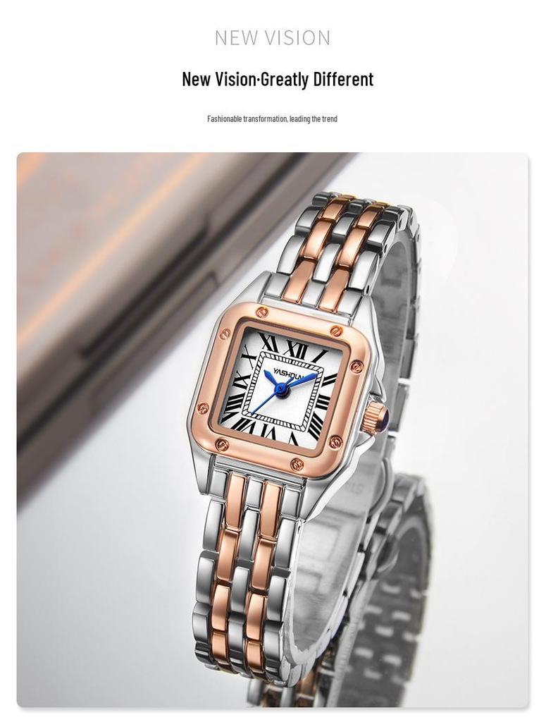 2023 Elegant Retro Roman Women's Waterproof Quartz Square Watch