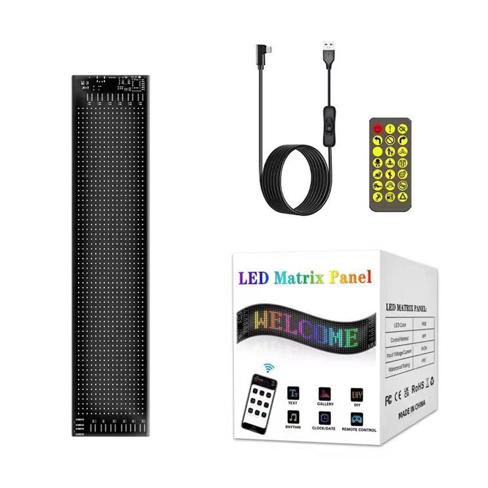 

Светодиодная вывеска, Bluetooth-совместимая программируемая светодиодная автомобильная вывеска, USB 5 В, светодиодная матрица с прокруткой сообщений B