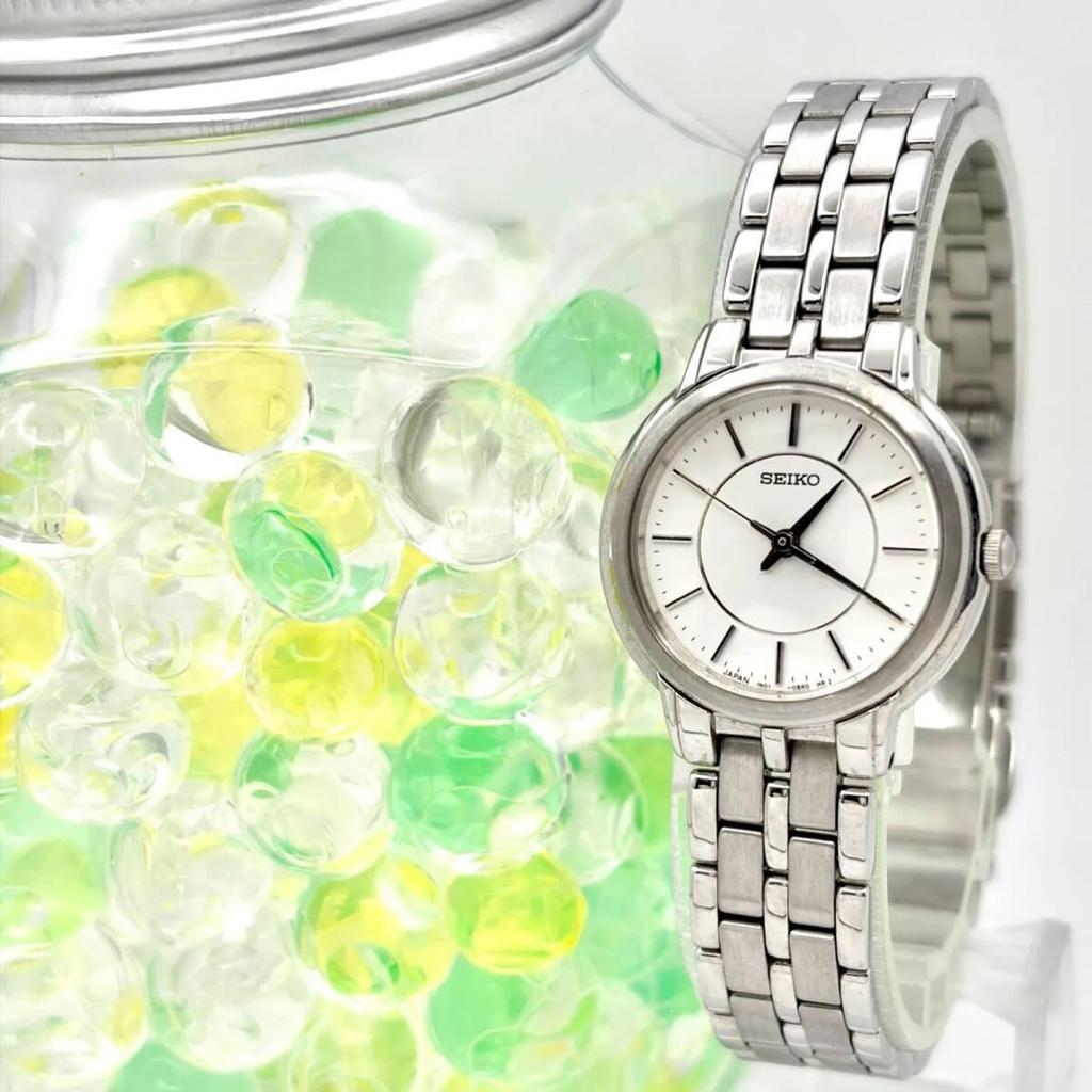 [Good Condition/New Battery] SEIKO Ladies Watch Silver 1N01-0AP0 330075
