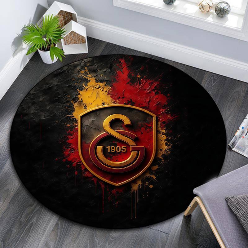 Galatasaray SK3 Round Area Rug,Carpet Rug for Living Room Bedroom Sofa Playroom Decor,Non-slip Floor Mat