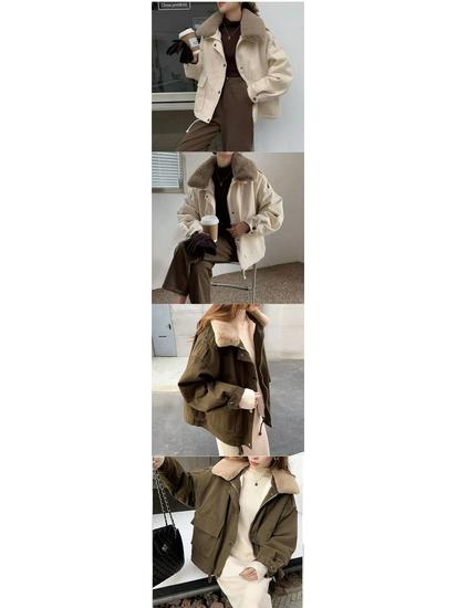 Petite Women's 2025 Winter Parka: Fleece-lined, Thickened Cotton Jacket with Fur Collar