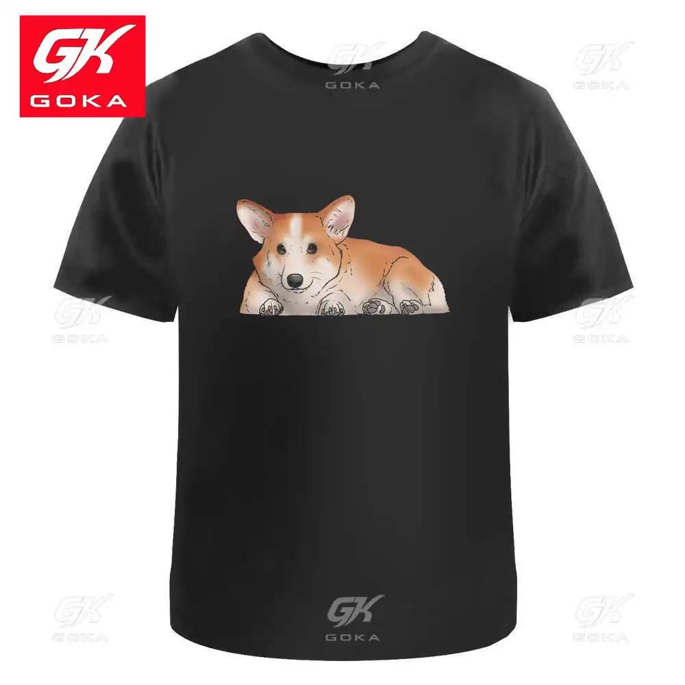 

Corgi Lying Down Unisexs Womens Graphic T Shirts for Unisexs Clothing Short Sleeve Vintage Tops Printed Y2K Clothes Classic T Shirt S