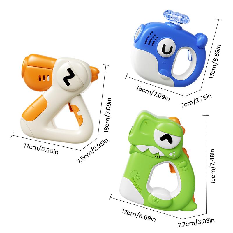 6 Hole Cartoon Animal Bubbles Guns Electric Bubbles Machine LED Light Outdoor Party Game for Kids Automatic Blowing Bubbles Toys
